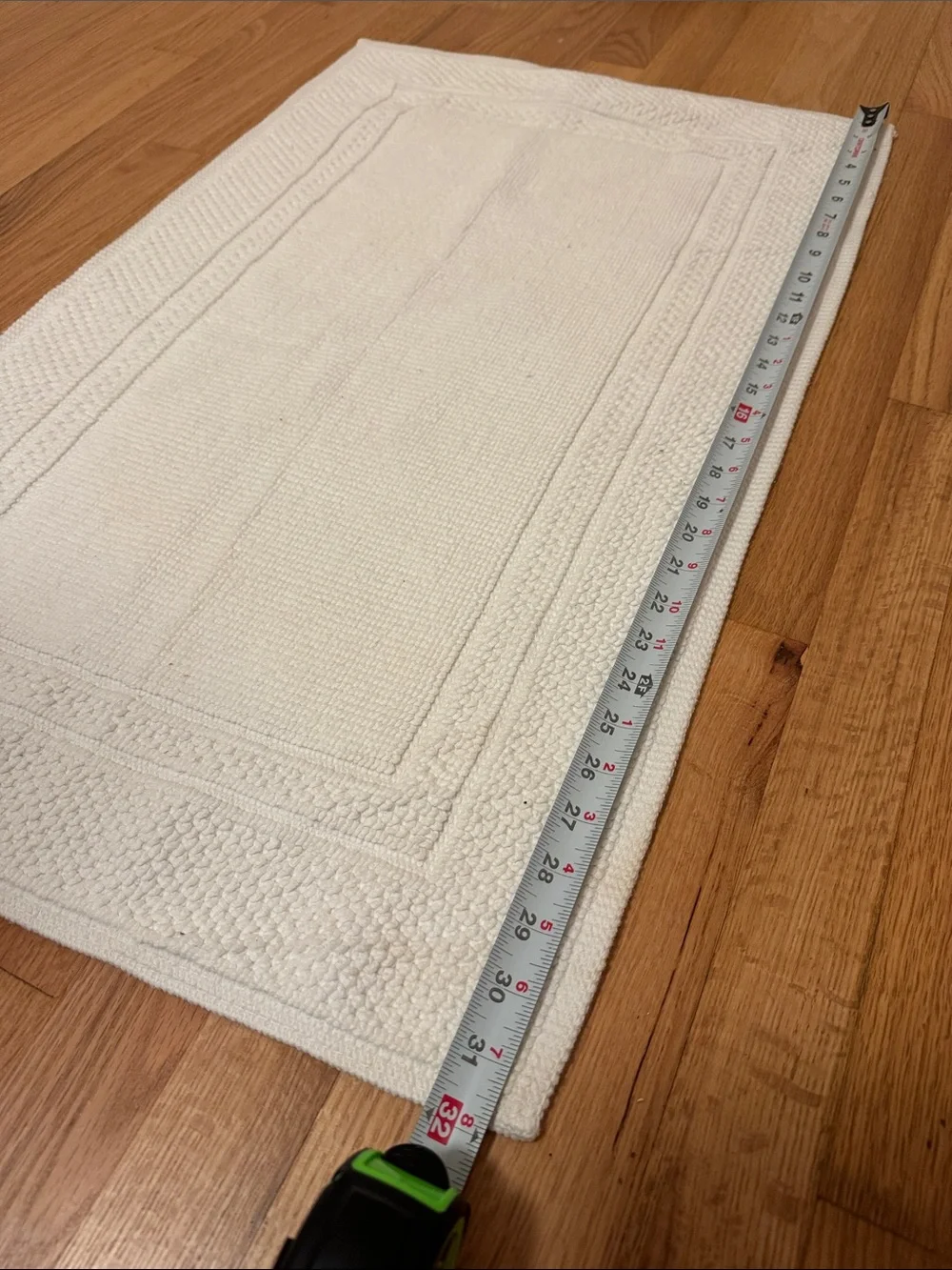 ✅ VINTAGE Large Embroidered Full Cotton Stylish Shower Bath Mat Old Stock -White
